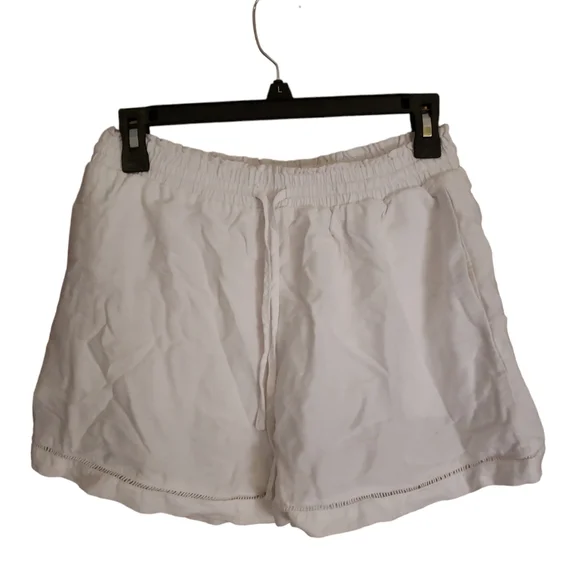 Princess Polly Women's Size 8 White Linen Shorts - Picture 1 of 6